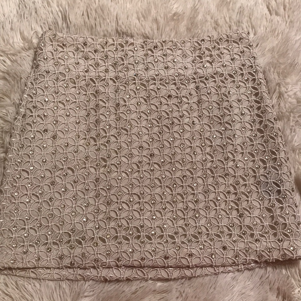 White/ivory crystal skirt